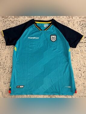 Marathon Authentic Ecuador National Team Soccer Turquoise Jersey Women’s Sz: L